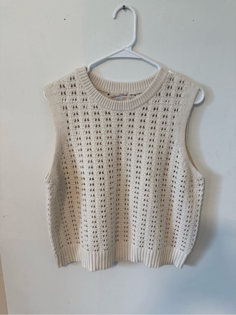 Universal Thread Cream Open-Knit Sleeveless Sweater Vest